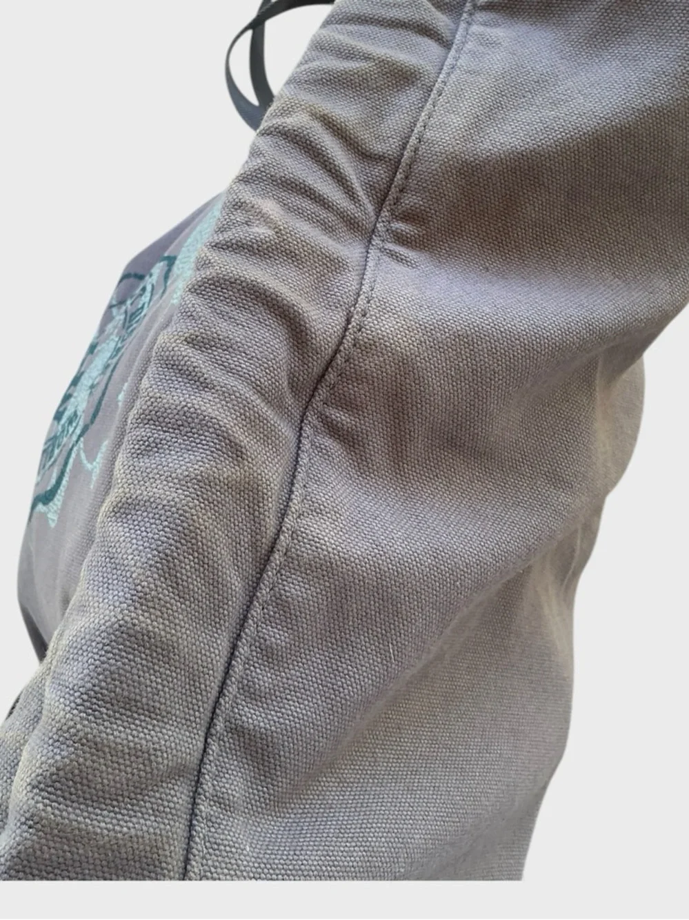 Disney World Backpack Distressed Denim Grey Drawstring Vintage Style Bag